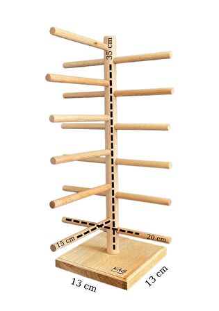 Dekoratif Komple Masif Ahşap, 6lı Gözlük Standı, Gözlük Düzenleyici, Gözlük Organizer