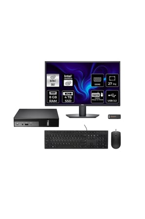 Pro Micro QCM1250 Core Ultra 7 265T 8GB RAM 4TB SSD 27" FHD FreeDOS QCM1250BTO107P520 Mini PC + Per4 USB