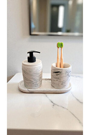 Marble Serisi Beton Banyo Seti