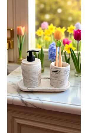 Marble Serisi Beton Banyo Seti