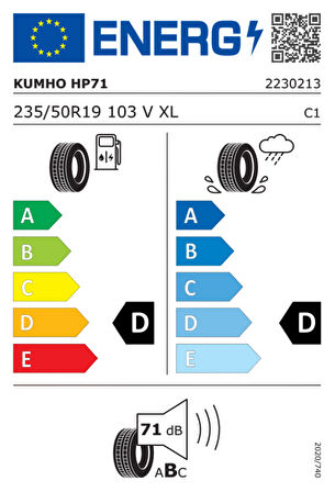 KUMHO 235/50R19 103V XL HP71 2025 Üretim Yazlık Lastik 