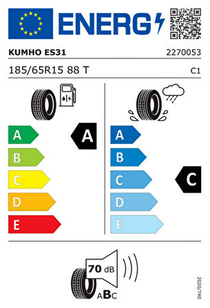 KUMHO 185/65R15 88T ES31 2025 ÜRETİM YAZLIK LASTİK