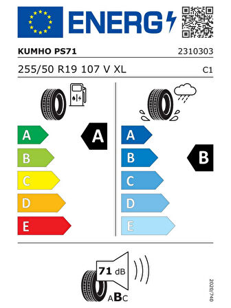 KUMHO 255/50R19 107V XL ECSTA PS71 (EV) 2025 ÜRETİM YAZ LASTİĞİ