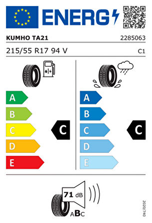 KUMHO 215/55R17 94V TA21 2025 ÜRETİM YAZLIK LASTİK