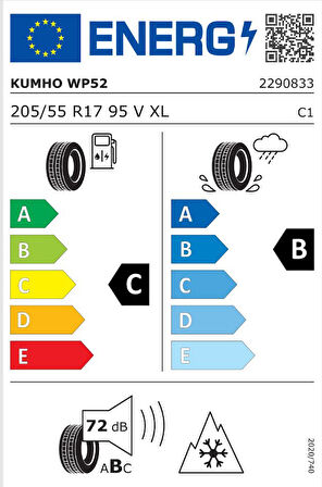 KUMHO 205/55R17 95V XL WINTERCRAFT WP52 2025 KIŞ LASTİĞİ