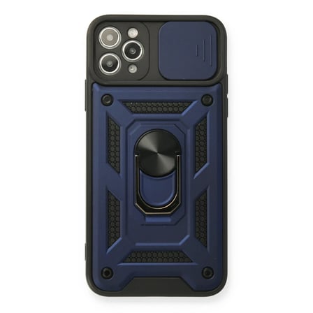 Apple iPhone 11 Pro Kılıf Pars Lens Yüzüklü Silikon - Lacivert