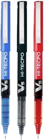 Pilot V5 Sıvı Mürekkep Roller Tükenmez Kalem - 1Mavi + 1Siyah + 1 Kırmızı, (9000014712)