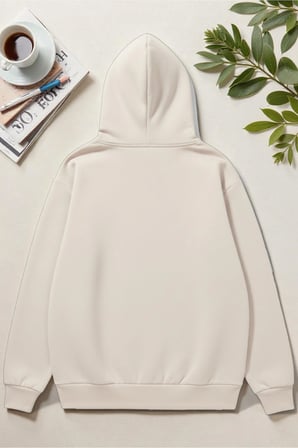 Unisex Uyuyan Kedi Baskılı kapüşonlu Sweatshirt