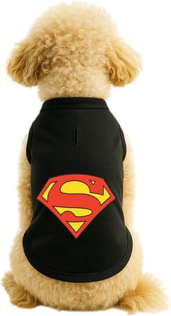 Kedi ve Köpek Kıyafeti &amp; Elbisesi Siyah Superman Atlet S