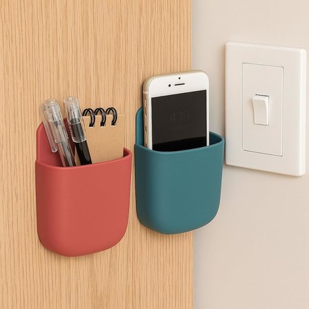 2'li Yapışkanlı Masa Kenarı Organizer Cep – Kalem, Defter, Telefon Düzenleyici Saklama Kutusu | Masaya Zarar Vermeyen, Delmeden Uygulanan Pratik Organizer