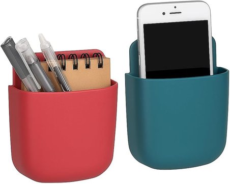 2'li Yapışkanlı Masa Kenarı Organizer Cep – Kalem, Defter, Telefon Düzenleyici Saklama Kutusu | Masaya Zarar Vermeyen, Delmeden Uygulanan Pratik Organizer