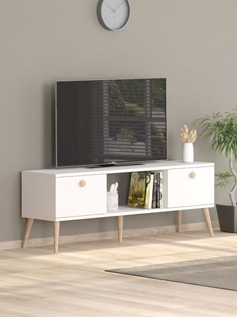 140 Cm Ela Beyaz Tv Ünitesi