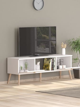 140 Cm Ela Beyaz Tv Ünitesi