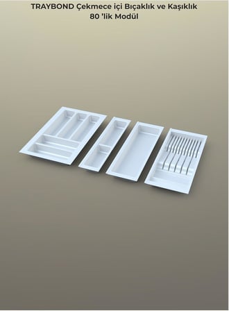 Çekmece Içi Kaşıklık Ve Bıçaklık Düzenleyici Beyaz, 74x48 Yandan Ve Boydan 4Cm Kesilebilir