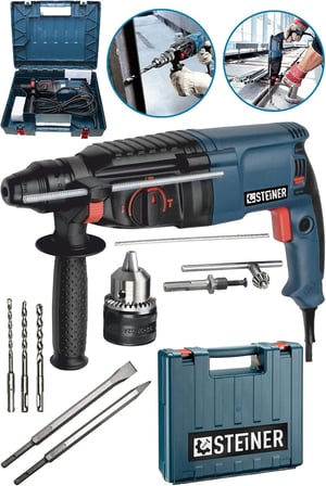 Alman 3000 Watt Darbeli Matkap Kırıcı Delici Hilti + 1 Adet Mandren + 5 Adet Uç