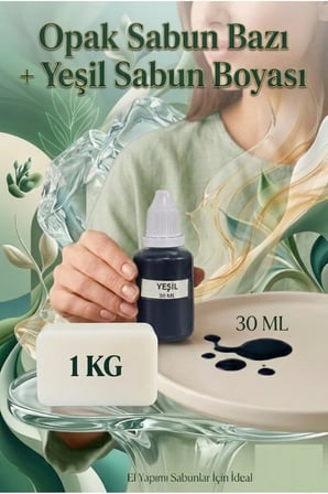 1 KG Opak Sabun Bazı + 30 ML Yeşil Kırmızı Sabun Boyası | Derin ve Yoğun Renkli Sabun Seti
