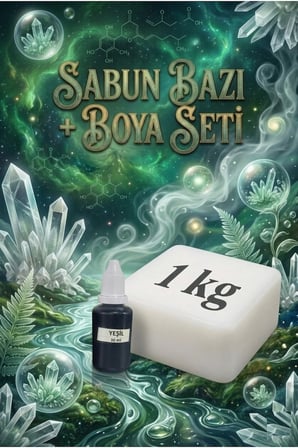 1 KG Opak Sabun Bazı + 30 ML Yeşil Kırmızı Sabun Boyası | Derin ve Yoğun Renkli Sabun Seti