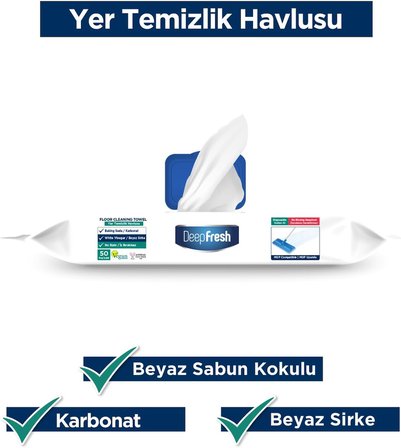 Mop Uyumlu İz Bırakmaz Yer Temizleme Havlusu 50 Yaprak