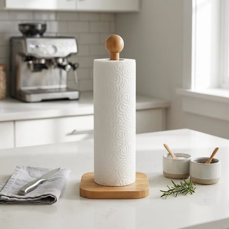 Deconox Bambu Kare Kagit Havluluk Minimalist Dik Ahsap Havlu Standi (12X28 Cm, 1 Adet)