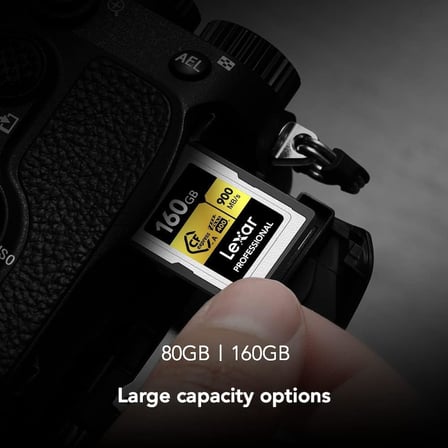 160GB Profesyonel CFexpress Tip A Altın Serisi Hafıza Kartı, 900MB/s'ye Kadar Okuma, Sinema Kalitesi 8K Video, Dereceli VPG 400 (LCAGOLD160G-RNENG)