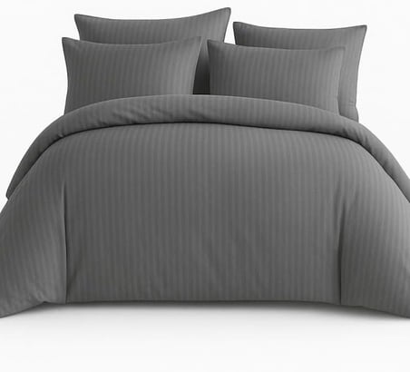Çift Kişilik Çizgili Saten Nevresim Takımı%100 Pamuk 200x220 - Yumuşak Dokulu Lüks Nevresim Takımı - 4 Parça - Nevresim 200x220 cm, Çarşaf 240x260 cm, Yastık Kılıfı 50x70 cm (2 Adet)