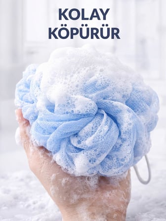 Beylini 2'li Karışık Banyo Lifi Büyük Boy 35GR Vücut Duş Kesesi File Top Lif Peeling Etkili Hijyenik Banyo