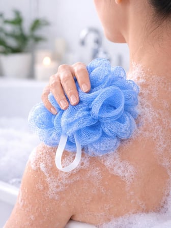 Beylini 2'li Karışık Banyo Lifi Büyük Boy 35GR Vücut Duş Kesesi File Top Lif Peeling Etkili Hijyenik Banyo