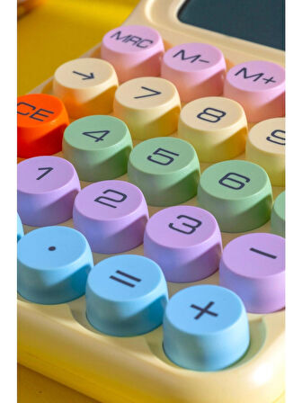 MOBGİFT Renkli Yuvarak Tuşlu Şirin Hesap Makinası SARI