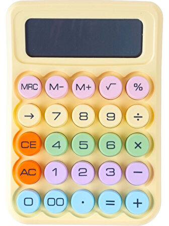 MOBGİFT Renkli Yuvarak Tuşlu Şirin Hesap Makinası SARI