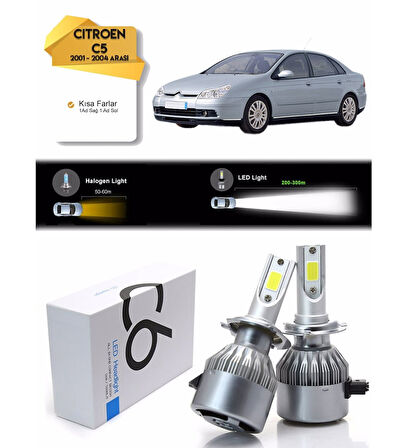 Citroen C5 Kısa Far Led Xenon Şimşek Etkili 2001 -2004 Arası