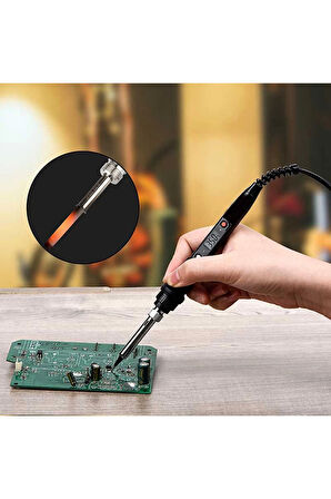 936H-80 Watt Dijital Ayarlı ESD Kalem Havya ( SMD ler İçin Extra İnce Uç Hediyeli )