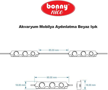 Akvaryum Modül LED Aydınlatma Işık Anahtarlı 5'li (Beyaz)