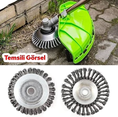 Badem10 Kaldırım Temizleme Aparatı Yol Taş Duvar Beton Çıkmış Otları Süpürme Metal Motorlu Tırpan Misinası