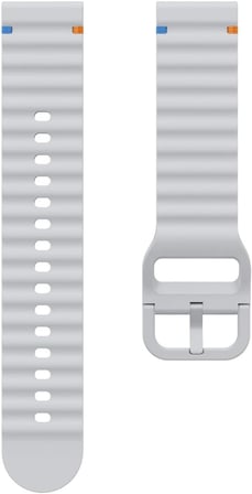 Samsung Galaxy Watch 7 40 mm / 44 mm/FE 40 mm İle Uyumlu Dalgalı Dikiş Detaylı Silikon Saat Kordonu Gri 44 mm