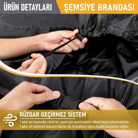 Bahçe Şemsiye Kılıfı, Veranda Parasol Konsol Şemsiyesi Brandası, Koruma Örtüsü, Su Geçirmez, Hava Koşullarına Dayanıklı Bahçe Gölgelik Güneşlik Örtüsü (210-45/72/32 cm) Siyah