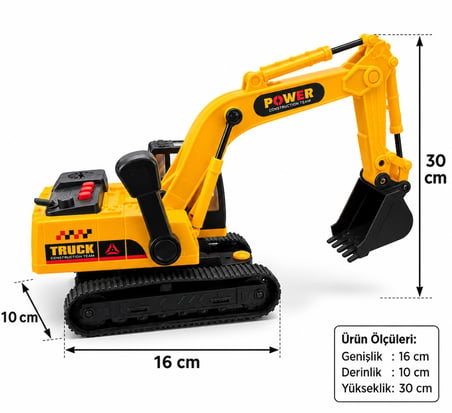 Duman Oyuncak Power Işıklı ve Sesli Oyuncak Ekskavatör 30 cm