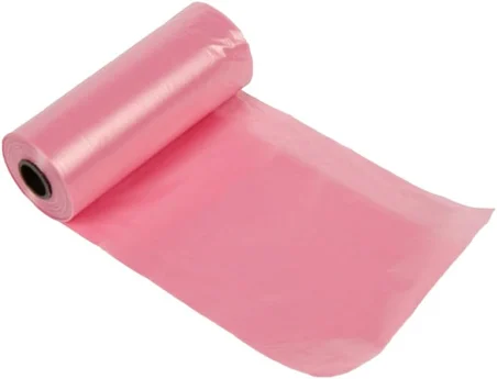 Kedi Köpek Kaka Poşeti Evcil Hayvan Dışkı Kaka Torbası 15 Rulo (225 Poşet) (Pembe)