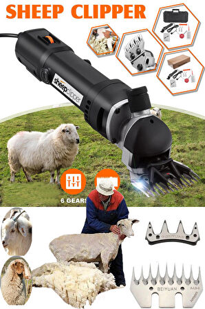 Sheep Clipper Alman 9600 Scheren Çift Metal Şanzuman Koyun Kırkım Makinesi Devir Ayarlı Bakır Sargı