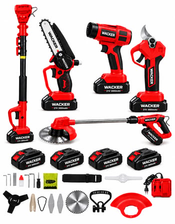 Prowackers Pro Red 4 Akülü 5 Lİ Set Dal Kesme Akülü Bağ Budama Makası Teleskop Tırpan Hava Üfleme