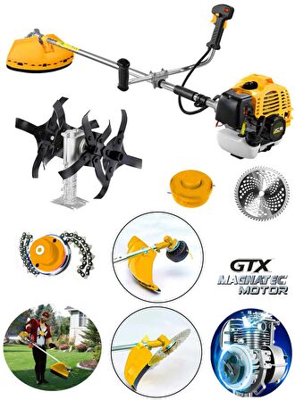 Projcb Plus 4x4 Woldherhard 14 Hp Metal Şanzıman Yan Tipi Benzinli Motorlu Ot Çalı Tırpanı + Akrobat Çapalama