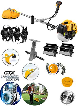 Projcb Plus Eurostore 14 Hp Yan Tipi Benzinli Motorlu Ot Çalı Tırpanı + Toprak Eşeleme + Akrobat Çapalama