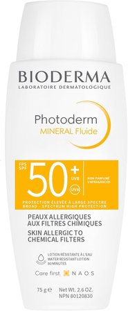 Photoderm Mineral Fluid SPF50+ Çok Hassas Ciltler için Çok Yüksek Korumalı Yüz, Vücut Güneş Kremi 75 gr