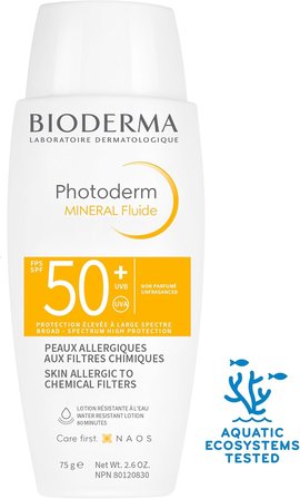 Photoderm Mineral Fluid SPF50+ Çok Hassas Ciltler için Çok Yüksek Korumalı Yüz, Vücut Güneş Kremi 75 gr