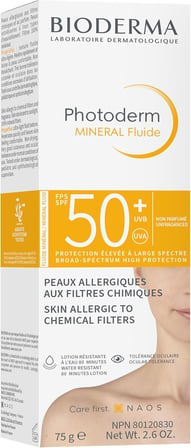 Photoderm Mineral Fluid SPF50+ Çok Hassas Ciltler için Çok Yüksek Korumalı Yüz, Vücut Güneş Kremi 75 gr