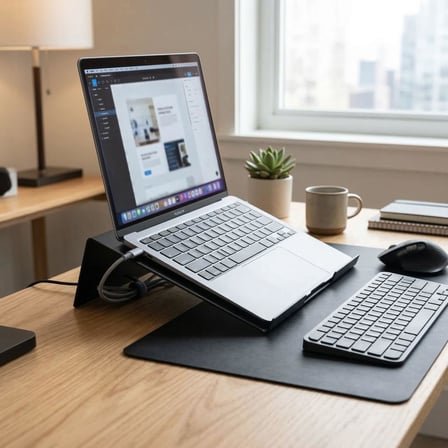 Orret Home Metal Laptop Standı MacBook Laptop Standı Dizüstü Bilgisayar Yükseltici Stand Notebook Standı Soğutmalı Ergonomik Laptop Yükseltici Masaüstü Stand (Siyah)