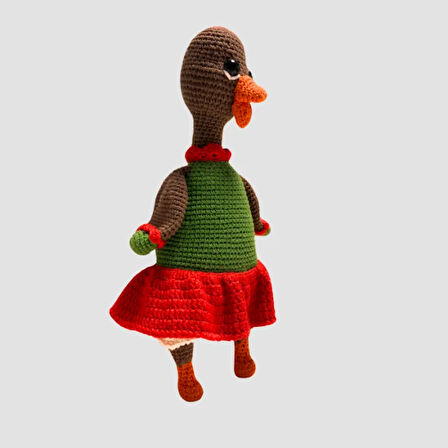 Uretti - gülnur 2184 El Yapımı Amigurumi Etekli Ördek  31cm- Yeşil