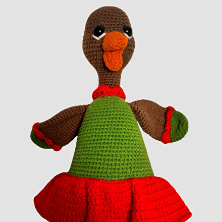 Uretti - gülnur 2184 El Yapımı Amigurumi Etekli Ördek  31cm- Yeşil