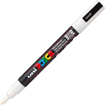 Uni Markör Kalem 3M Set 0.9-1.3 mm Keçe Uçlu Beyaz
