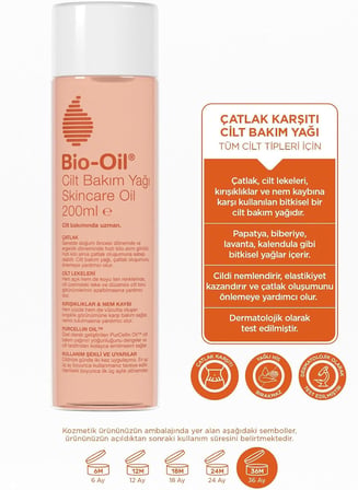 Bio-Oil Çatlak Karşıtı &amp; Leke Karşıtı Nemlendirici Cilt Bakım Yağı 200 ml