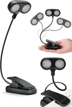 Ledli 2 Renk Işıklı Klipsli Mini Kitap Okuma Lambası Mandallı Masa Lambası Kitap Okuma Işığı 012